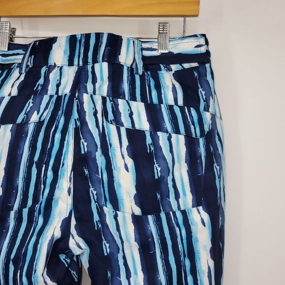Descent Norah Women’s Insulated Snow Ski Stripe Pattern blue white pants Size 8 - Picture 9 of 12
